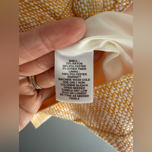 Liz Claiborne Womens Tweed Cropped Short Sleeve Button Up Blazer Jacket SZ 12P - Picture 4 of 8